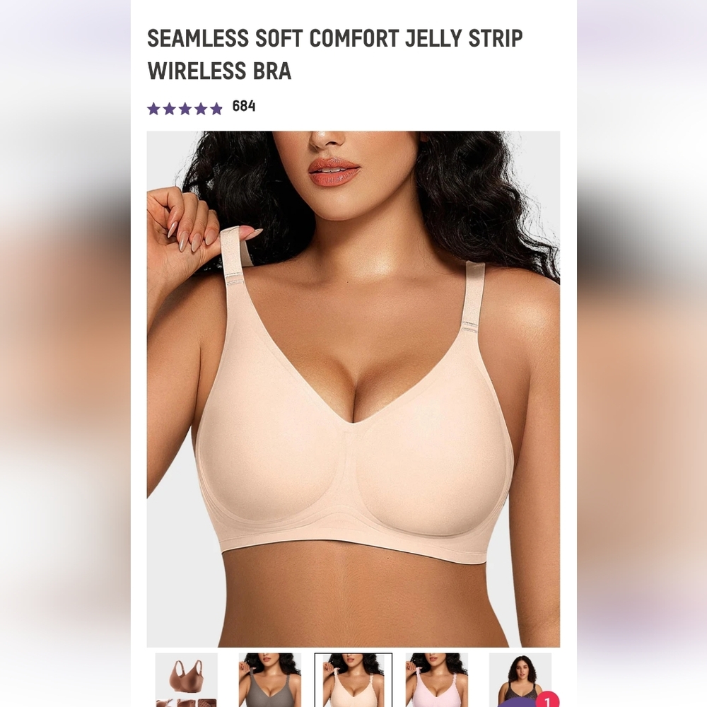 Seamless Soft Comfort Wireless Bra in Nude